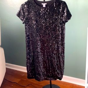 Bar III Black Sequined Mini Dress